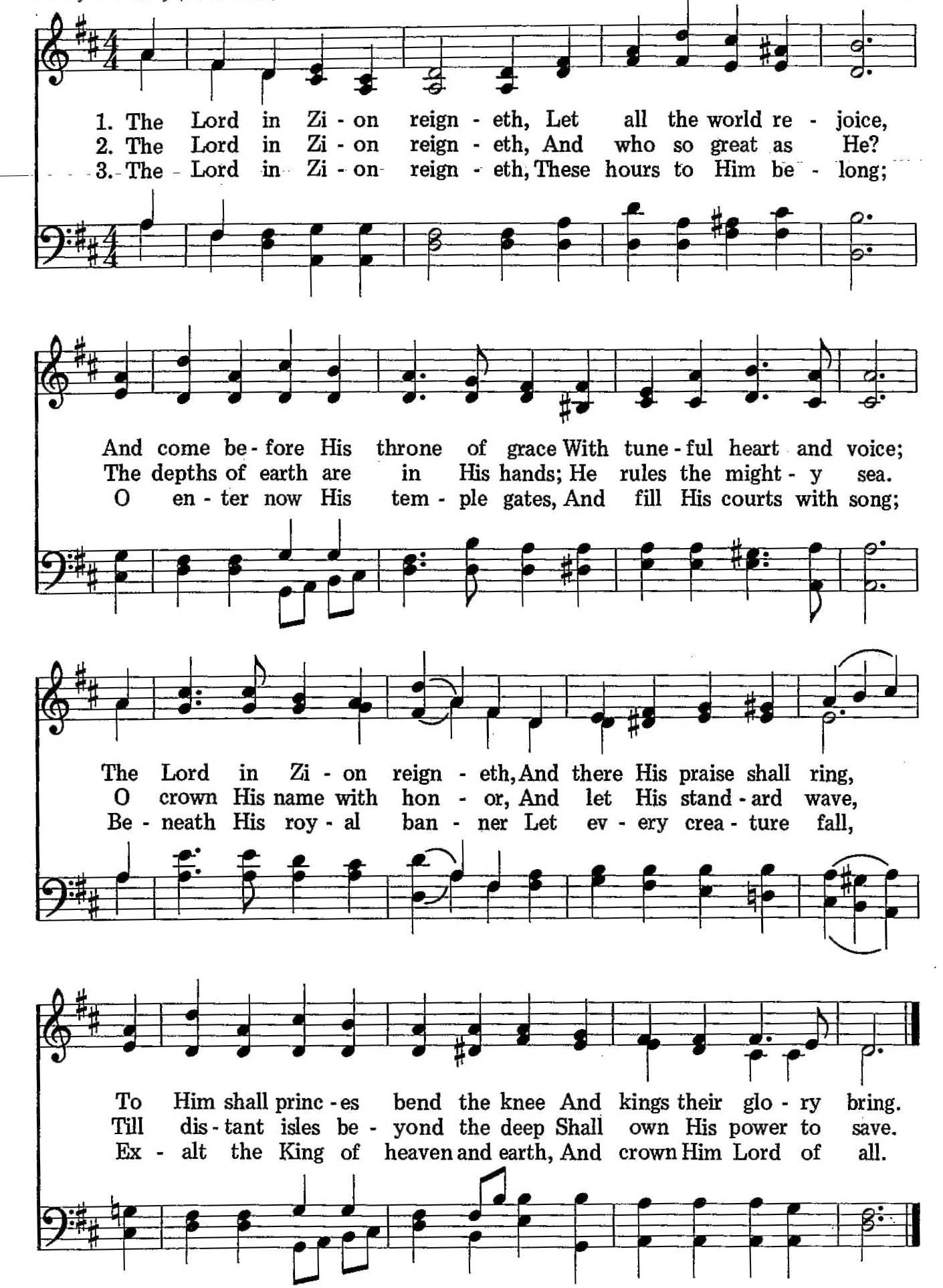 007 – The Lord in Zion Reigneth sheet music